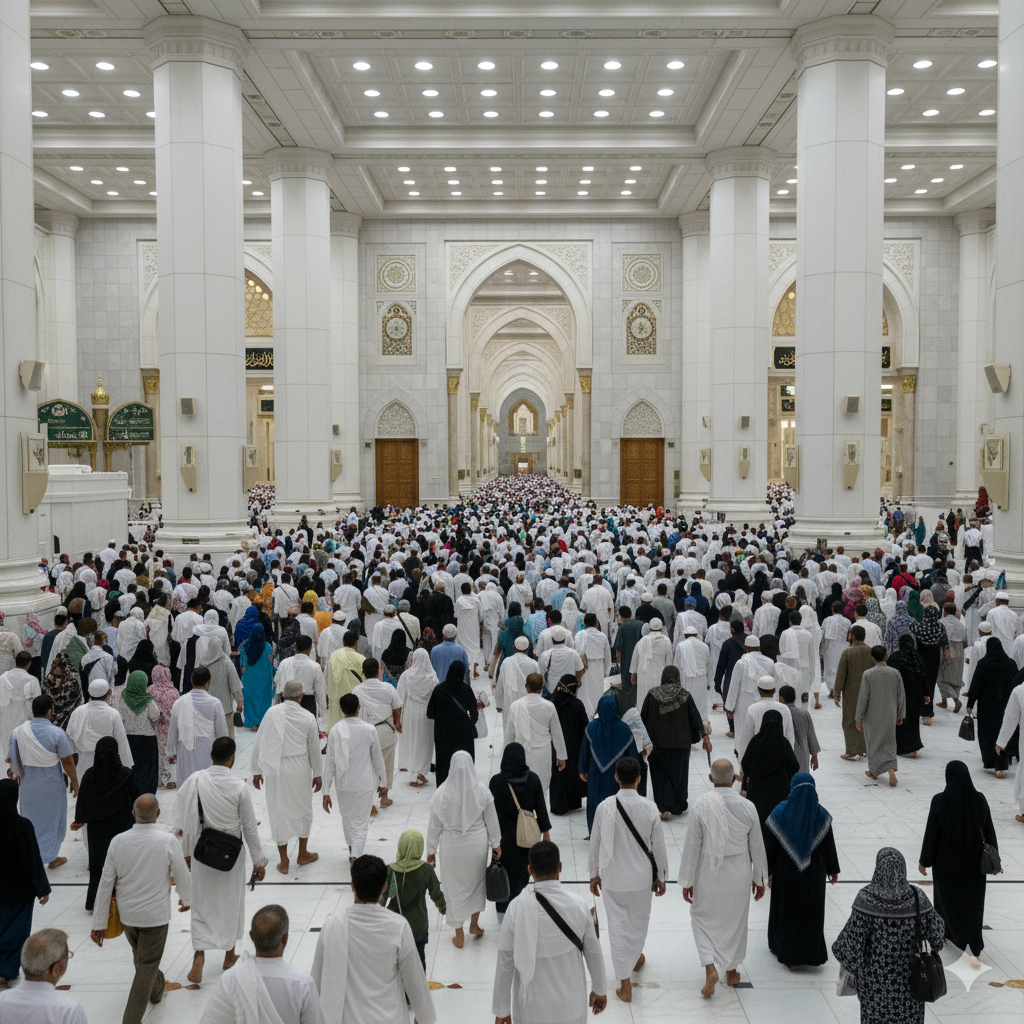 Pilgrims walking